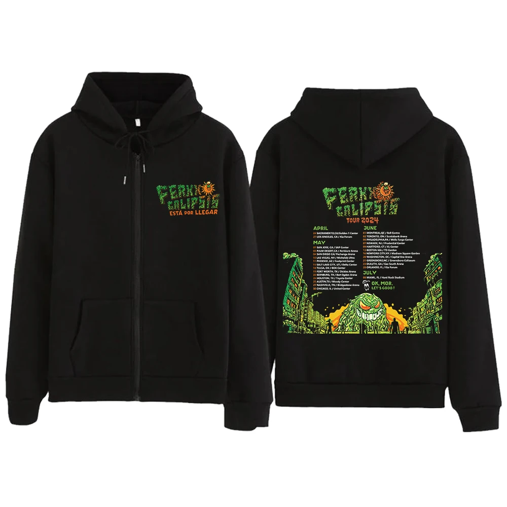 

Ferxxocalipsis Tour 2024 Print Hoodie Sweatshirts Long Sleeve Streewear Pullover Zip Up Ferxxo Feid Hoodie Clothes