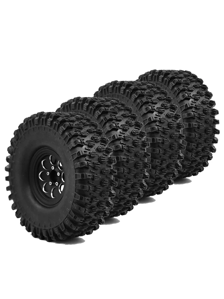 LMX RC 4Pcs 2.2 Beadlock Wheel Rim Rubber Tire Set for 1/10 RC Crawler Traxxas TRX-4 Axial SCX10 90046 D90 Voodoo KLR