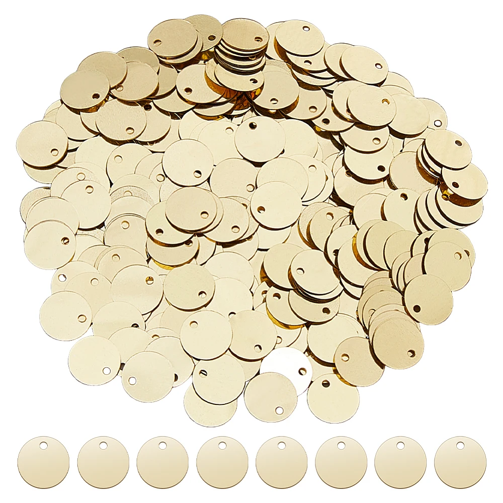 2880Pcs Flat Round Sequins for Crafts 10.5mm Round Paillettes Gold Large Sequin Paillettes Craft Loose Sequins for DIY Sewing
