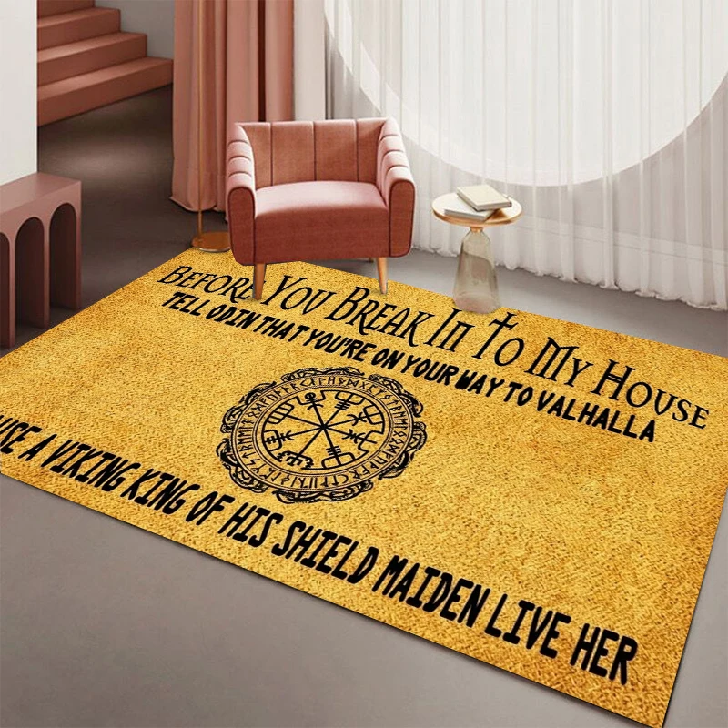 Rug Carpet Mat Non-Slip Viking Rune 