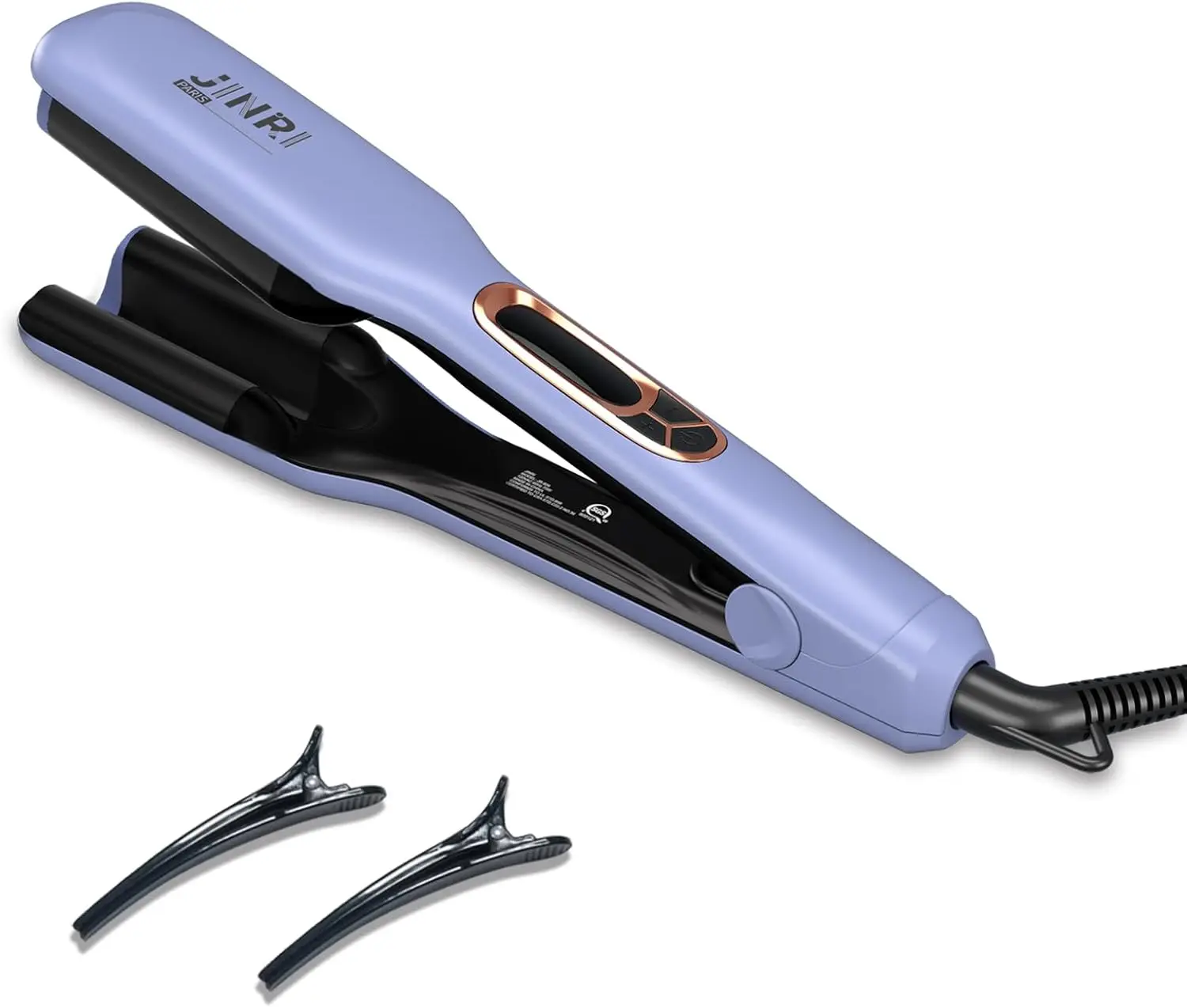 

Volumizing Hair Iron with Adjustable Temperature, 360° Rotation for Thin Hair, Dual Voltage Purple Styler