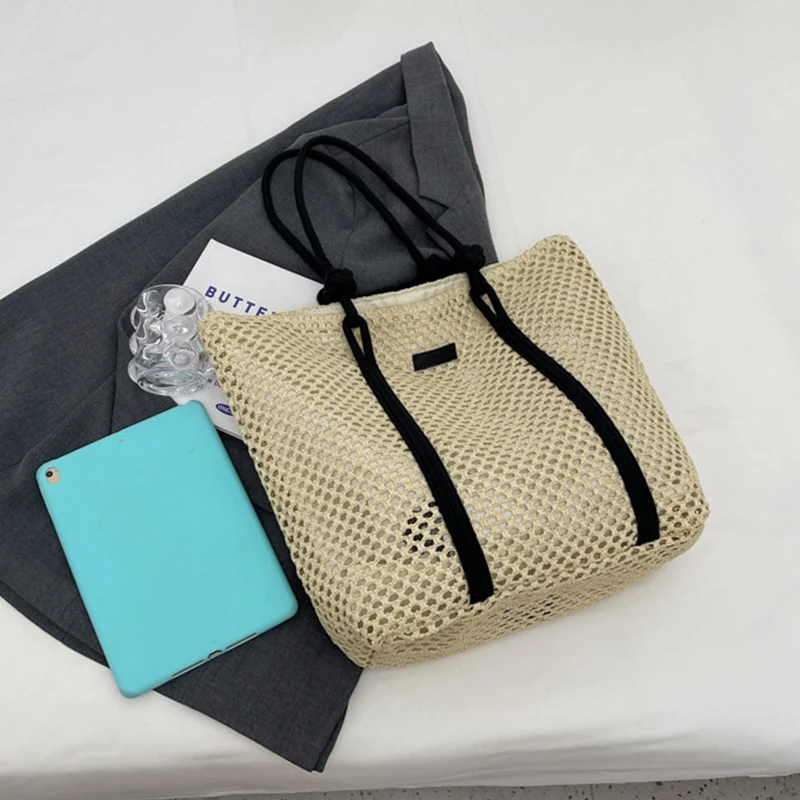 Elegante Damen Stroh gewebte Handtasche Frauen Urlaub Strandtasche Casual Shopper Tote Top-Griff Taschen Mode Unterarm Umhängetaschen – Detail 17