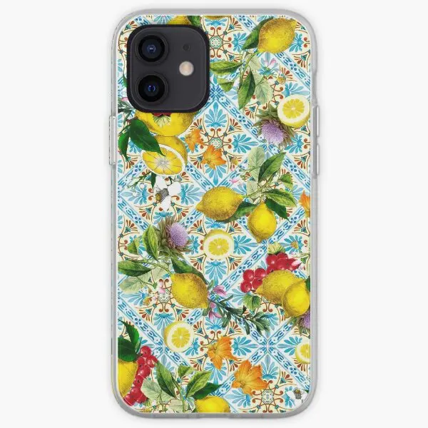 Sicilian Lemons And Romantic Tiles Cotta  Phone Case Customizable for iPhone 6 6S 7 8 Plus X XS XR Max 11 12 13 14 Pro Max Mini