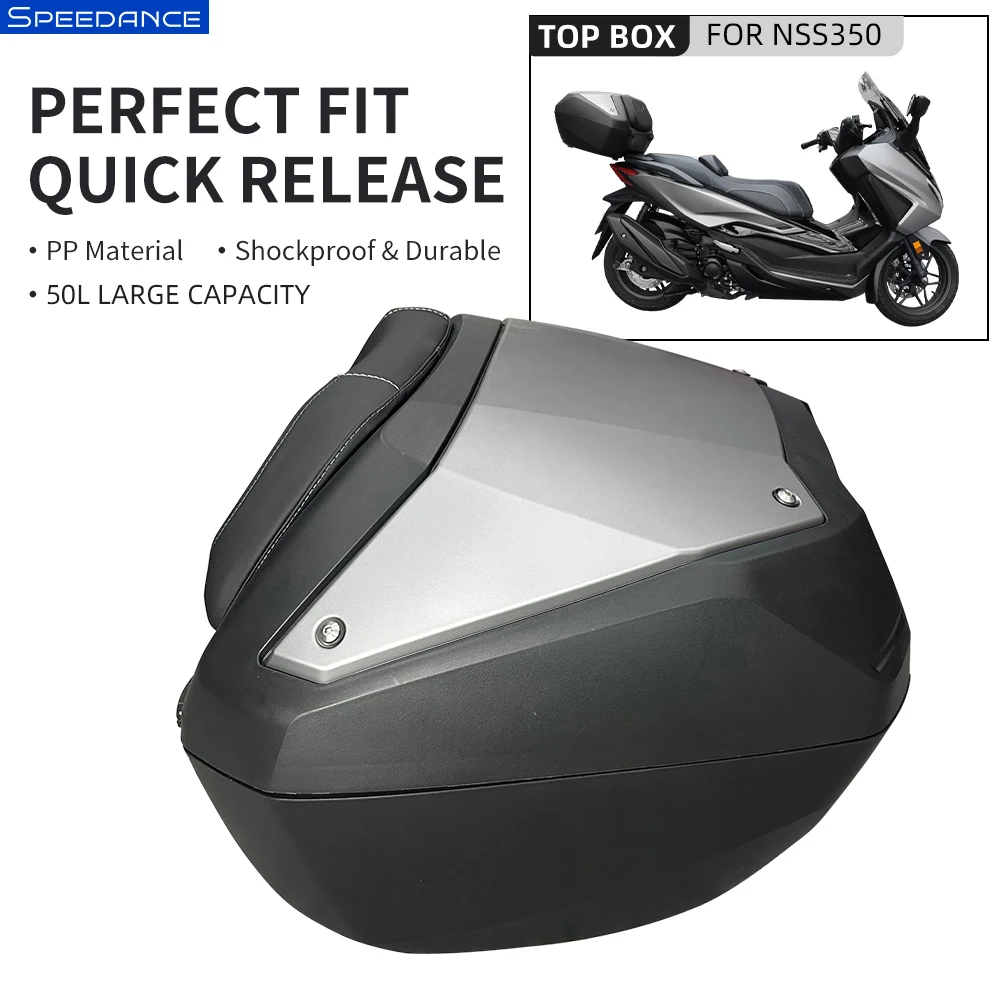 

SPD 50L Motorcycle Tail Box PP Durable Waterproof And Dustproof Motorcycle Trunk Luggage Hard Box For NSS350 Without Rear Rack