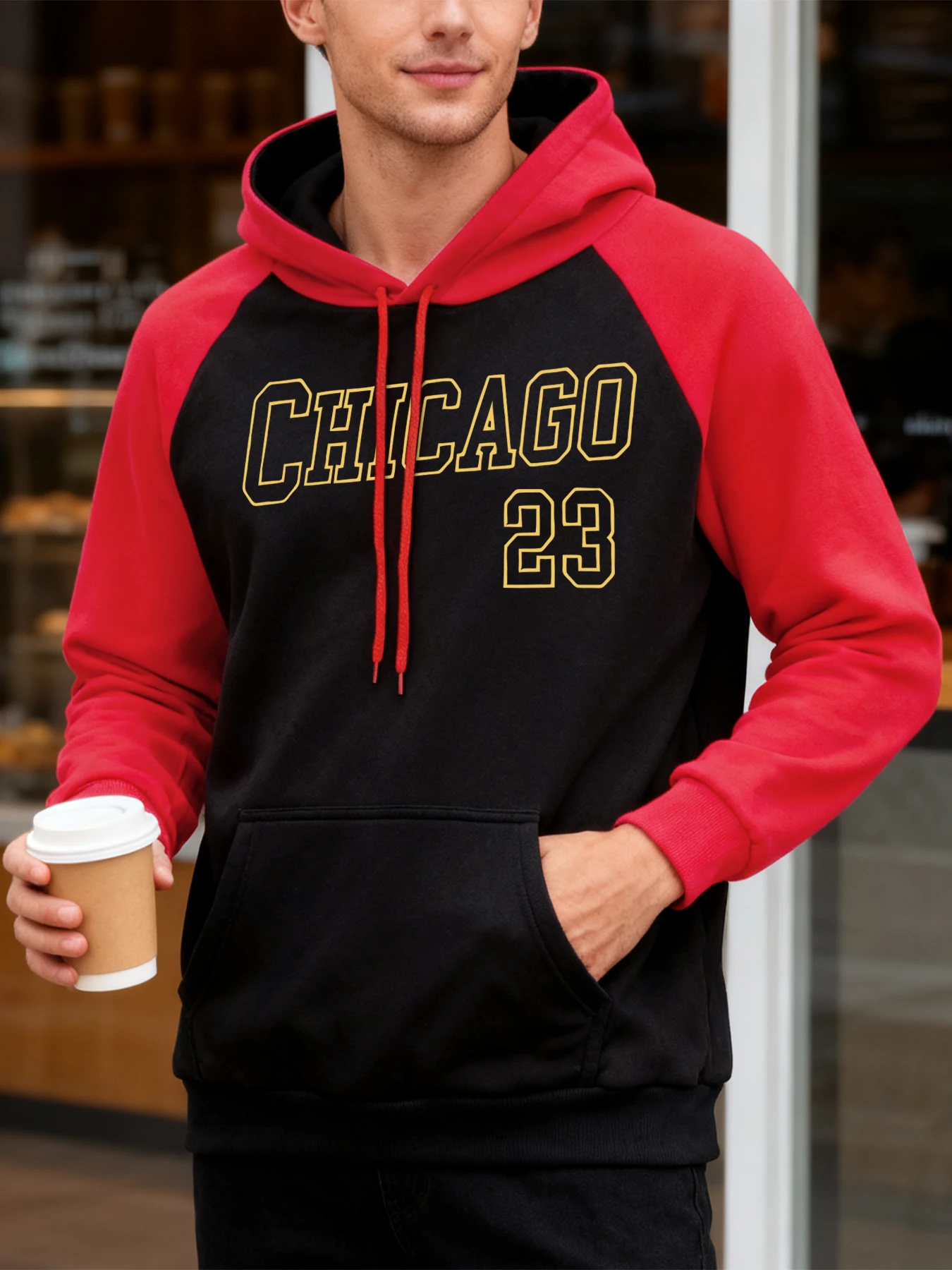 شيكاغو عدد 23 طباعة الرجال راجلان هوديس الهيب هوب كنزة صوف متعدد الألوان جيب الملابس موضة عادية كل مباراة هوديي
