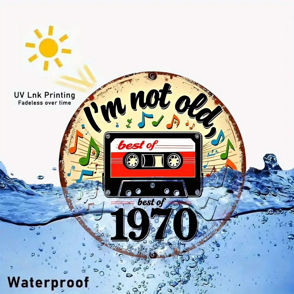 علامة إكليل "أنا لست عجوزًا، الأفضل من عام 1970" - ديكور دائري من الألومنيوم مقاس 8 بوصات، مثالي للعطلات/مهرجان الربيع، فن المطبخ/الحديقة