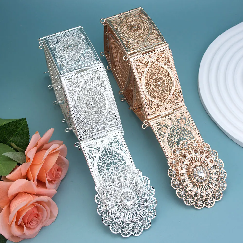 Poyasa Arabic Dress Waist Chain Moroccan Caftan Belt Women Silver Color Turkish Bridal Wedding Jewelry Hollow Devil's Eye Design