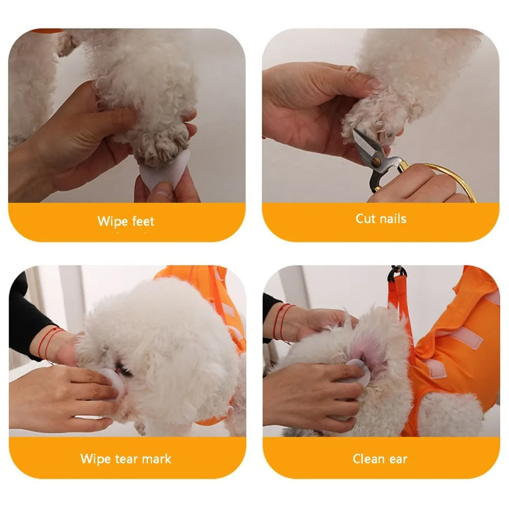 Harnais de soutien pour chien en tissu rembourré, multi-ouvertures, léger, pour la récupération, sangle réglable, surface respirante