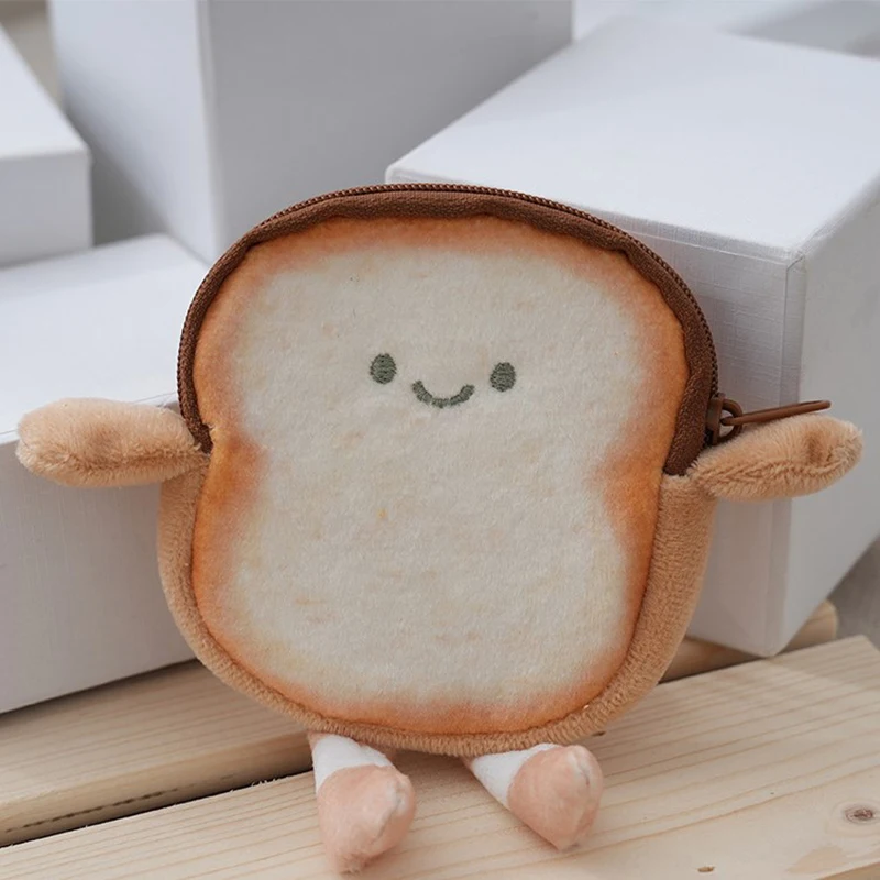 Creative Funny Toast And Bread Zero Wallet Cheese Bag Pendant Wallet Bags Cartoon Wallet Female Walle Bag Pendant Accessories