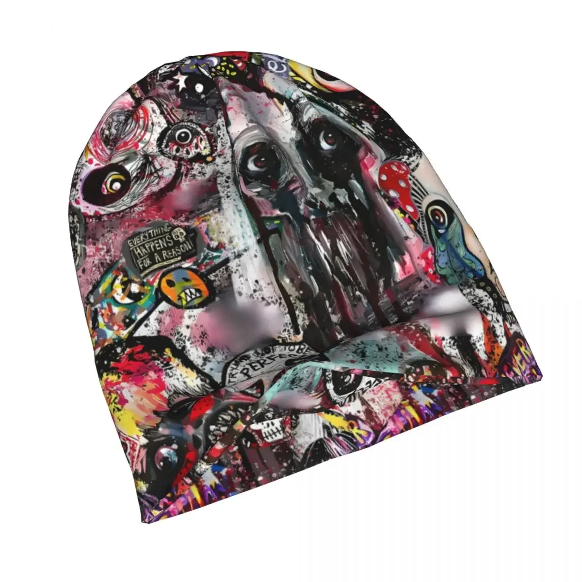 Gorros de calaveras Grunge para hombre y mujer, gorro fino de calaveras abstractas, gorro de esquí Unisex, otoño y primavera