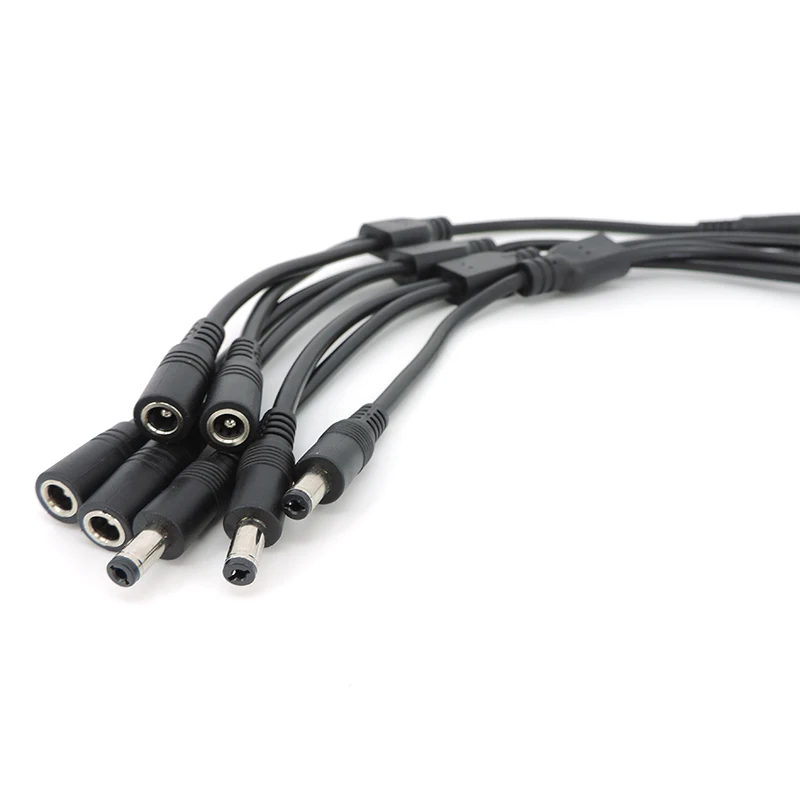 18awg 10A DC Power Cable1 to 2 way male female to 2 male female Splitter 5.5x2.1mm connector Plug extend CCTV Camera 5.5mm 12V