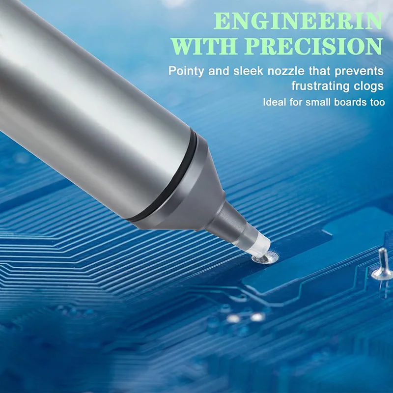 Solder Sucker No Clog Desoldering Pump for Solder Removing with Replaceable Heat Resistan Silicone Sucking Nozzle