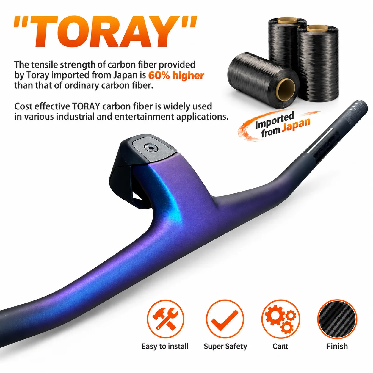 Carbon Fiber MTB Integrated Handlebar Stem -30° Aero Cockpit for Spark Mountain Bike Fraser IC SL Style Chameleon Chrome