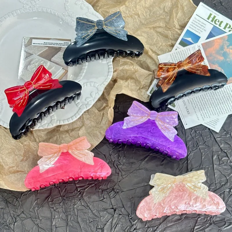 

Милые заколки-крабики с бантиками, модные аксессуары для волос с цветными блоками и дизайном банта, для женщин и девушек на каждый день