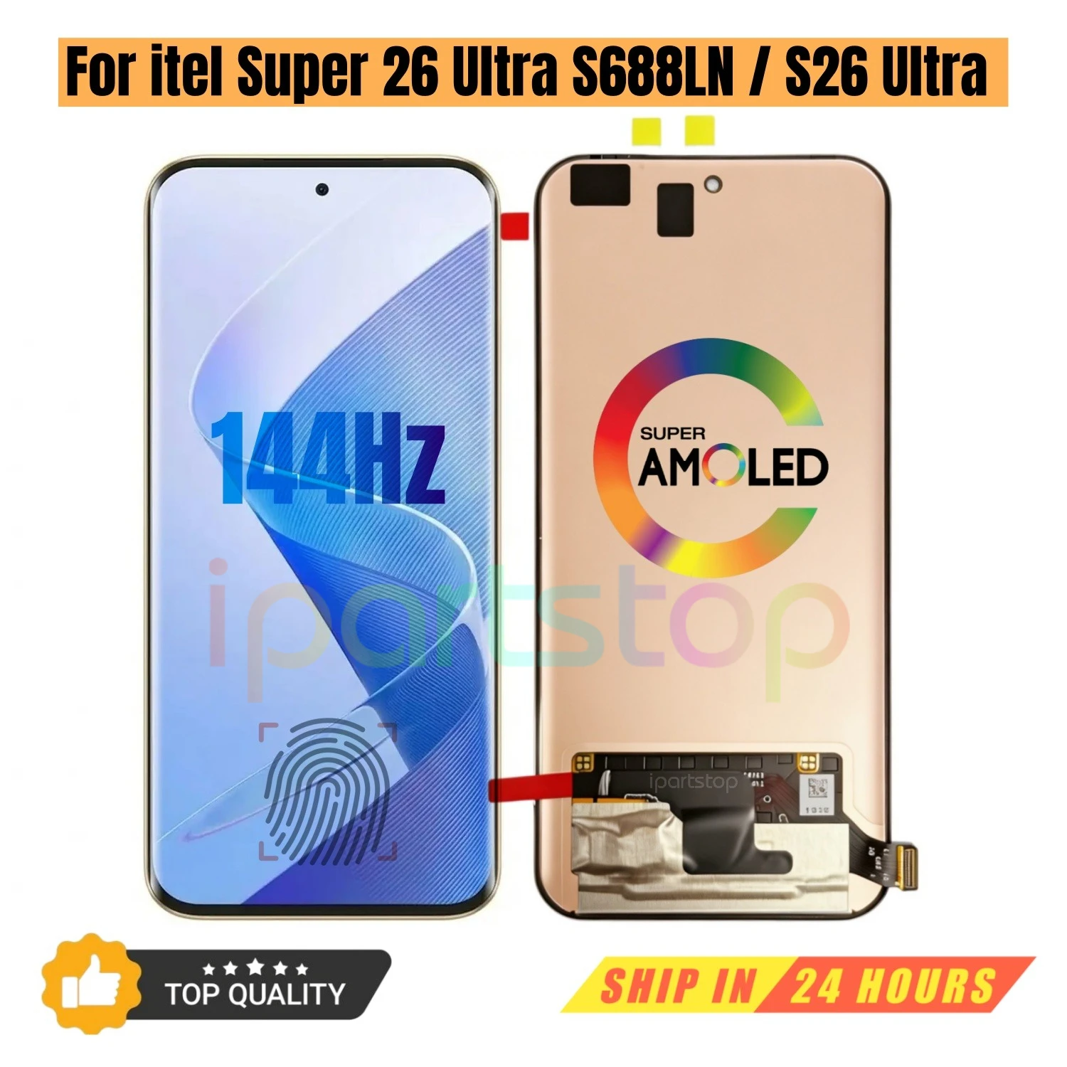 

iPrats Replacement New Display for itel Super 26 Ultra S688LN 144Hz AMOLED Touch Screen Digitizer Assembly OEM all Functions