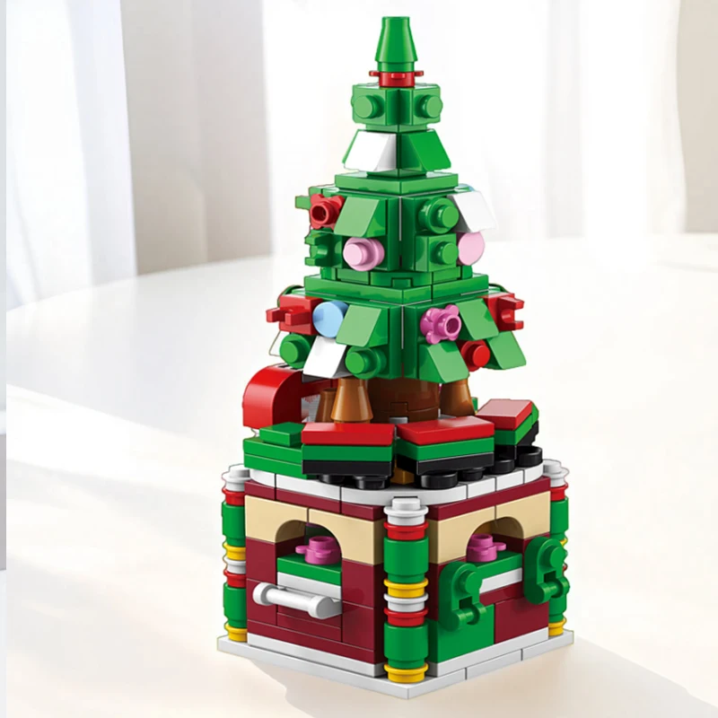 6 In 1 Christmas Series Building Blocks Set Creative Winter Village House Elk Train Picnic Car DIY Bricks Toys For Kid Xmas Gift