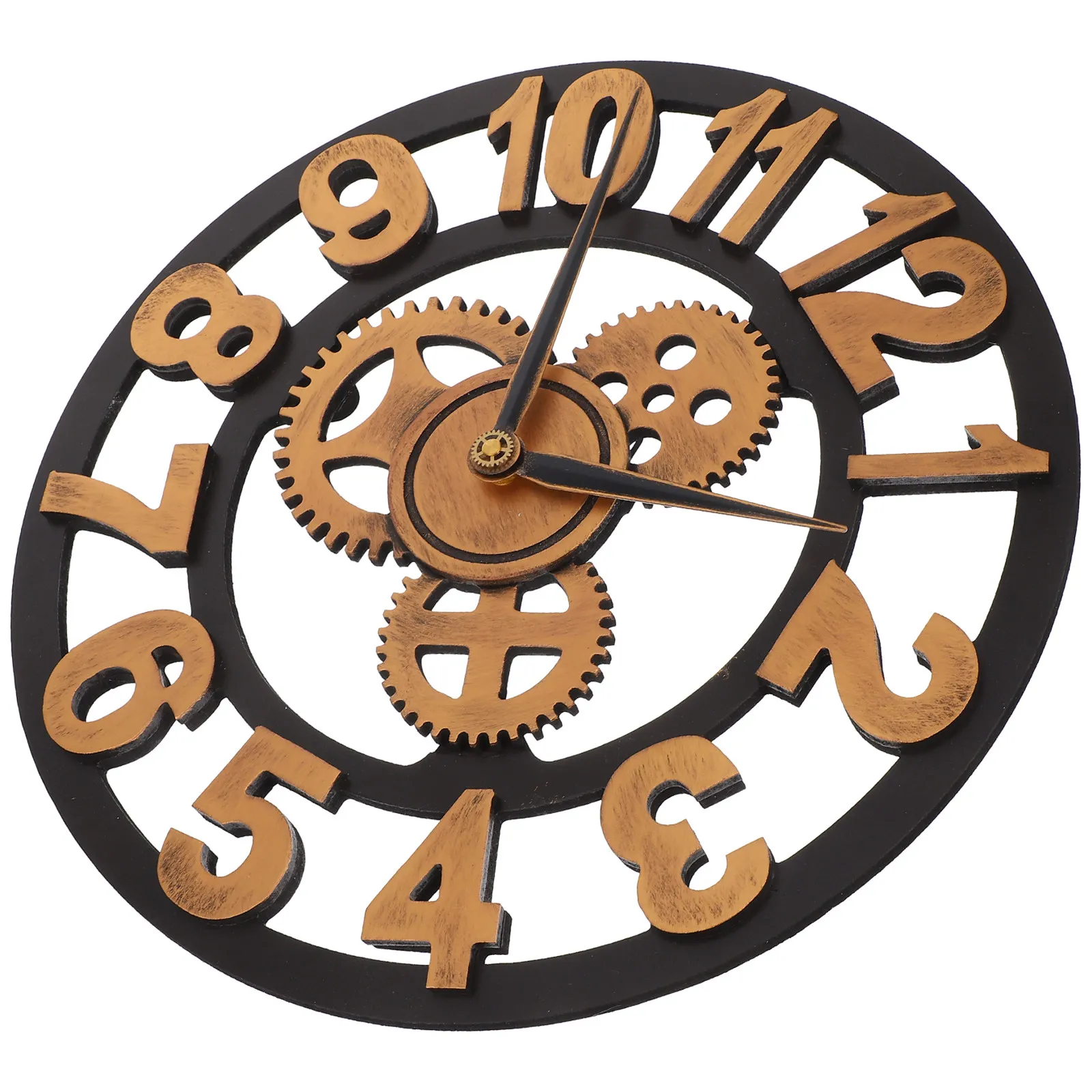 Industrial Gear Wall Clock Iron Steampunk Non Ticking Silent Mute Round Home Office Decorative Hanging Clock Home Accessory