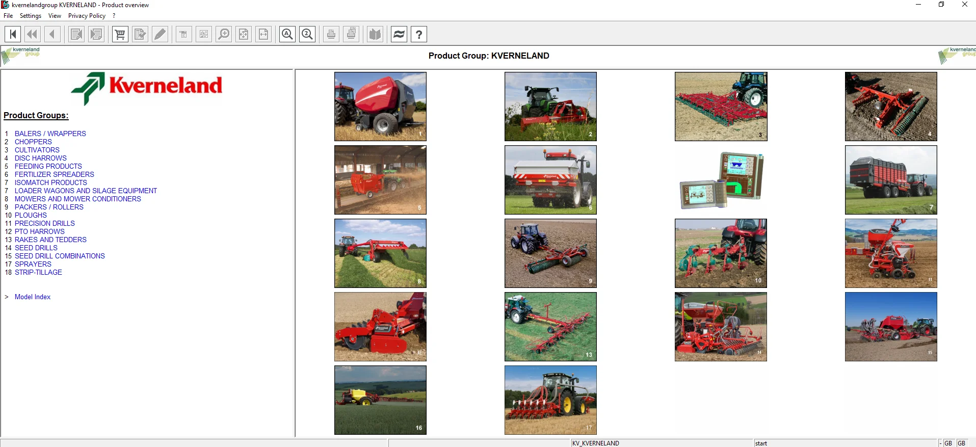 Kverneland Agricultural Equipments Electronic Parts Catalog DVD