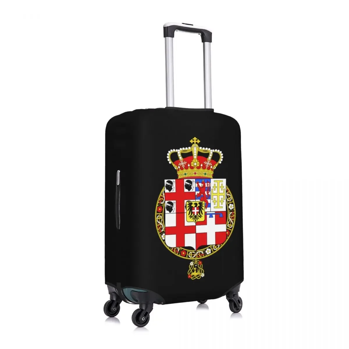 Custom Coat Of Arms Of Kingdom Of Sardinia Flag Suitcase Cover Washable Luggage Covers Protector for 18-32 inch