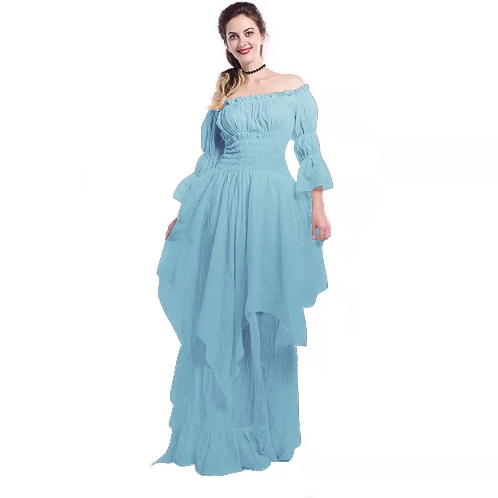 2023 Women Medieval Dress Renaissance Vintage Style Gothic Dress Floor Length Women Cosplay Dresses Medieval Lolita Dress Gown