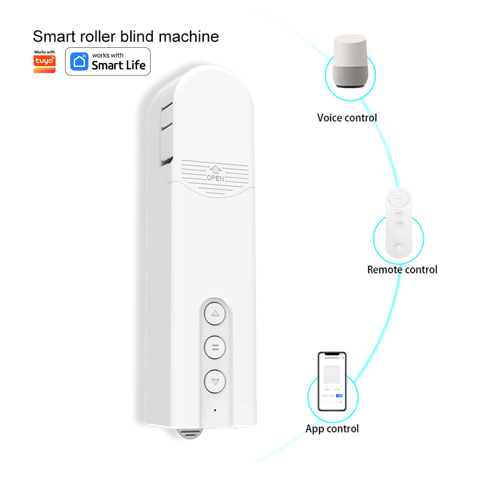 Smart Curtains System, Electric Track with Adjustable Rail,Automatic Curtain Opener,Motorized Curtains Rods With Remote