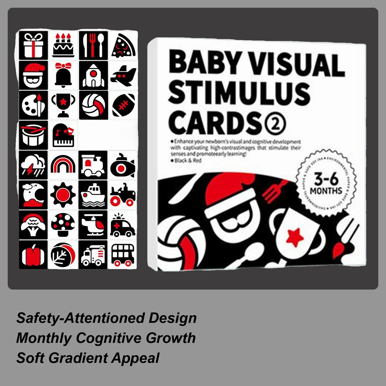 Visual Stimulation Flashcard Black And White Baby Sensory Card Brain Development Visual Stimulation Flashcard For Boys Girls
