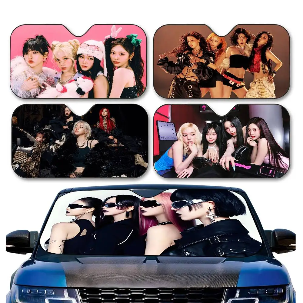 

KPOP Aespa Car Windshield Sunshade Cover Foldable Automotive Sun Shade Visor Window Uv Reflector Cars Keep Car Cool