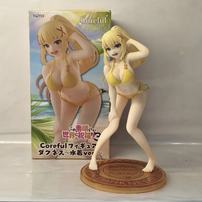 

Taito Darkness Figure Model Toy 18cm God'S Blessing On This Wonderful World 3 Anime Swimsuit Girl Figurine Collectible Doll Gift