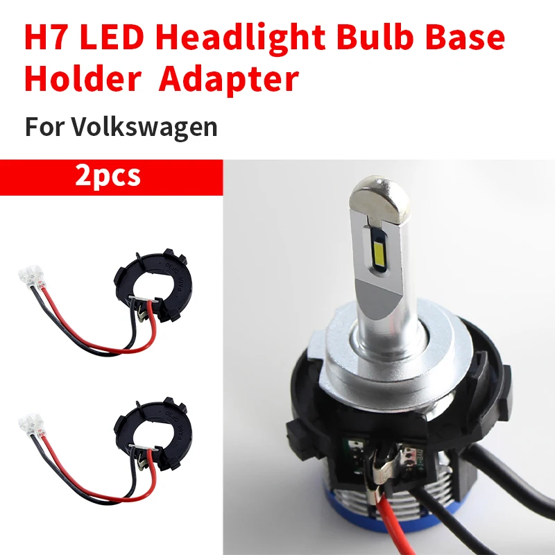 2PCS H7 Car Led Headlight Base Replacement Holder Adapter Retainer For Golf Jetta MK7 MK6 Scirocco Touran Sharan Mercedes-Benz