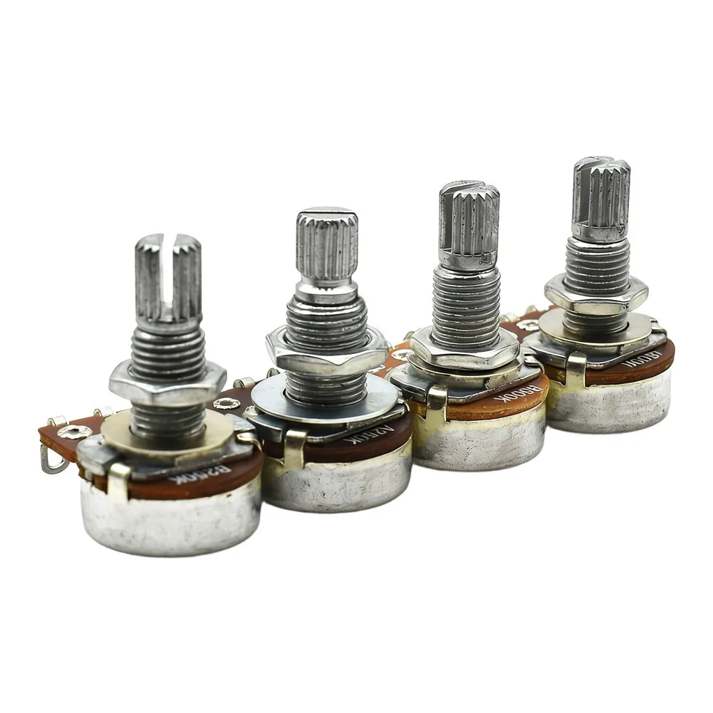 18mm 500K Potentiometer Potentiometers For Electric Guitar Electric Instrument Part Aluminum Shaft 18-spline Split Shaft
