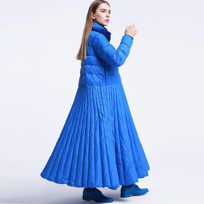 Women's Autumn Winter Skirt Down Jacket Long Size Plus Size Thick Warm Simple Comfortable Loose Casual Niche Versatile Skinny