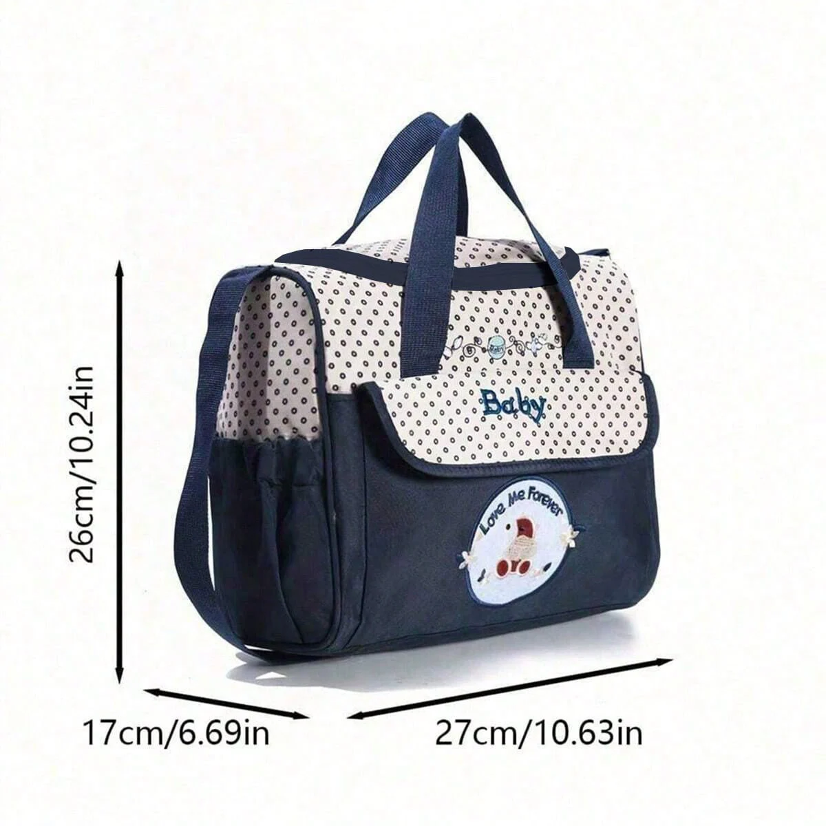 Fashionable printed cartoon multifunctional one shoulder mommy bag Portable lightweight diagonal diaper bag