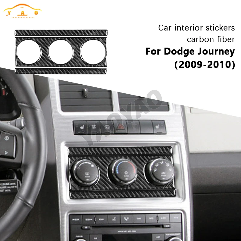 

Carbon Fiber Stickers Car Interior Decorative Accessories Central Air Conditioning Button Frame for Dodge Journey 2009 2010