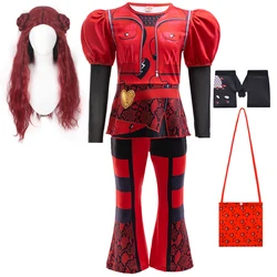 Halloween Descendants film Cosplay Costumes For Kids Movie Rise Red Chloe Princess Dress Girls Jacket Coat Pants Uniform