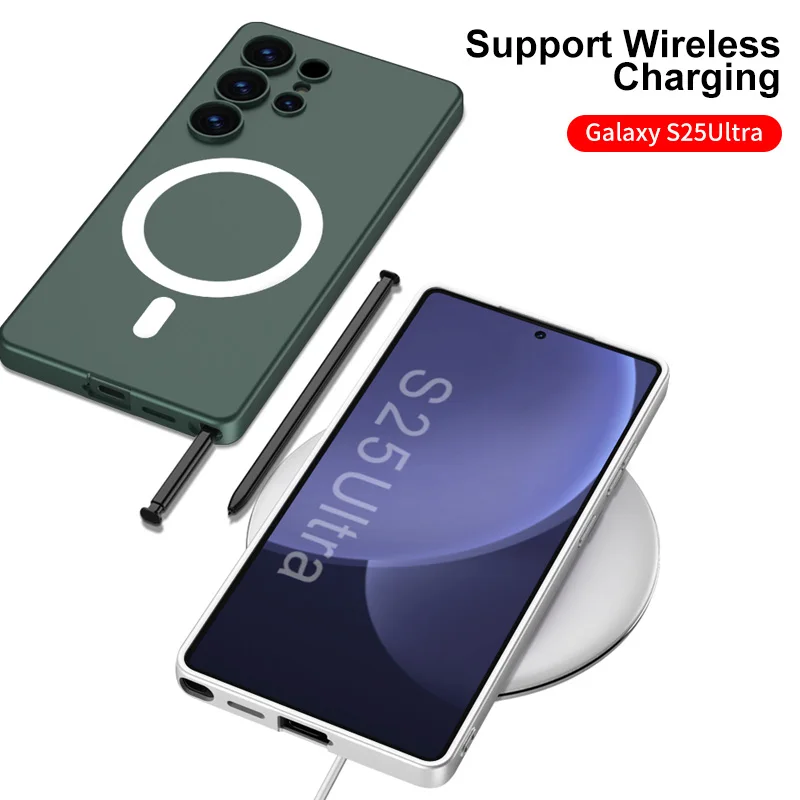 حافظة شحن لاسلكية مغناطيسية رفيعة للغاية وشفافة للغاية على الجلد لهاتف سامسونج جالاكسي S25 فائقة الأداء بتكلفة ممتازة #3