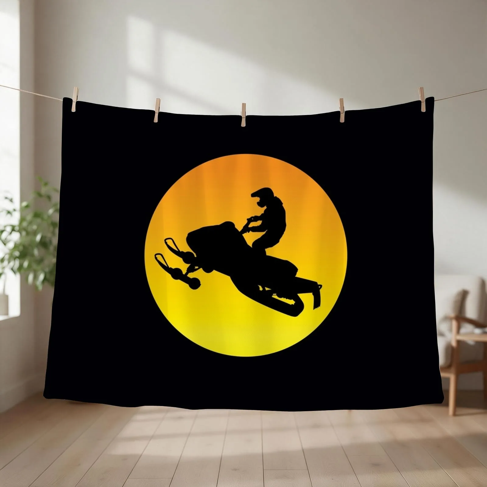 Snowmobile Sun Shot Throw Blanket