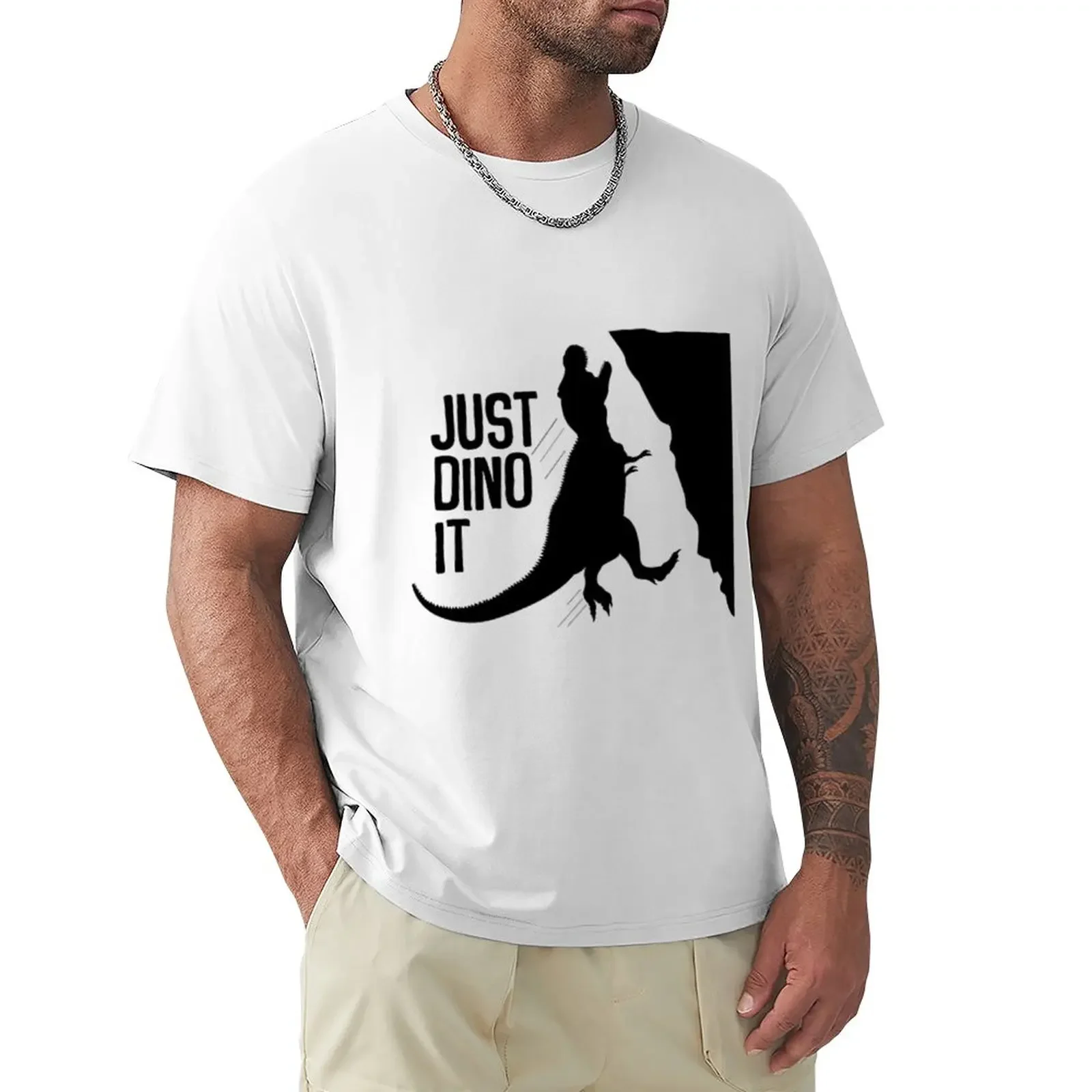 

Just Dino It, best dinosaur lovers gift T-Shirt boys animal print aesthetic clothes vintage fitted t shirts for men