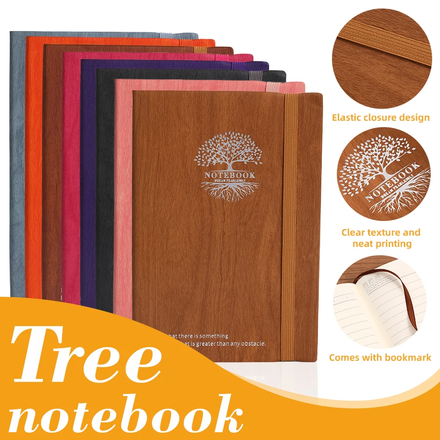 

A5 Retro Leather Style Bark Texture Notebook Cover Hardback Diary Travel Journal Case Suitable for Journals And Love Diaries