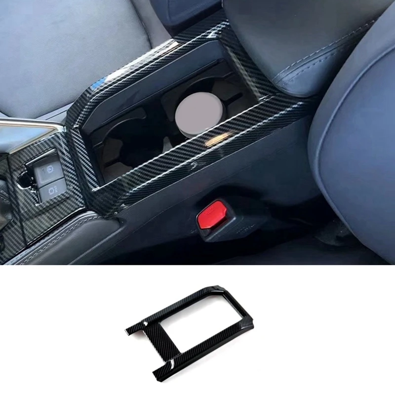 Para toyota yaris cross 2024 rhd console central de fibra carbono suporte copo água capa guarnição peças interiores acessórios