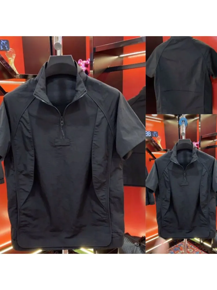 High-End Zomer Faion Heren Werkkleding Spor f-Zip ort-Sve Stand-Kraag Casual Trendy Loose Fit Jeugdige ular