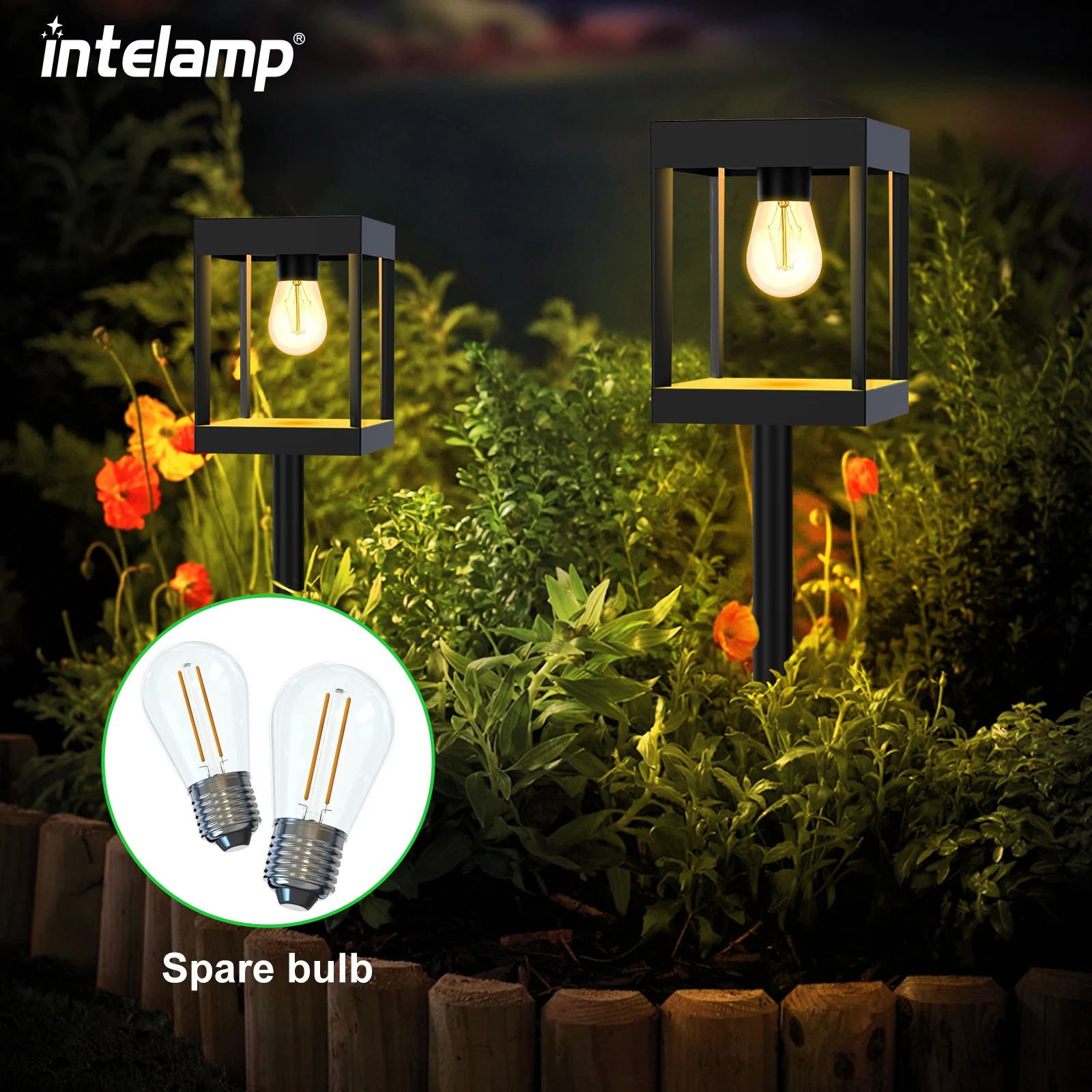 Imagem -02 - Outdoor Solar Pathway Lights Ip65 Waterproof Garden Lights Lâmpadas para Passarela Garagem Gramado Quintal Pátio Pack