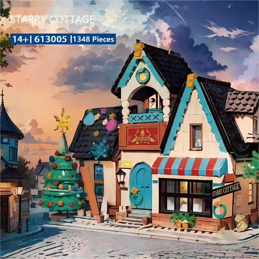 ミニビルディングブロッククリスマスハウス LED セット付き DIY シティストリートビューハウス組み立てられた装飾品子供の教育玩具ギフト