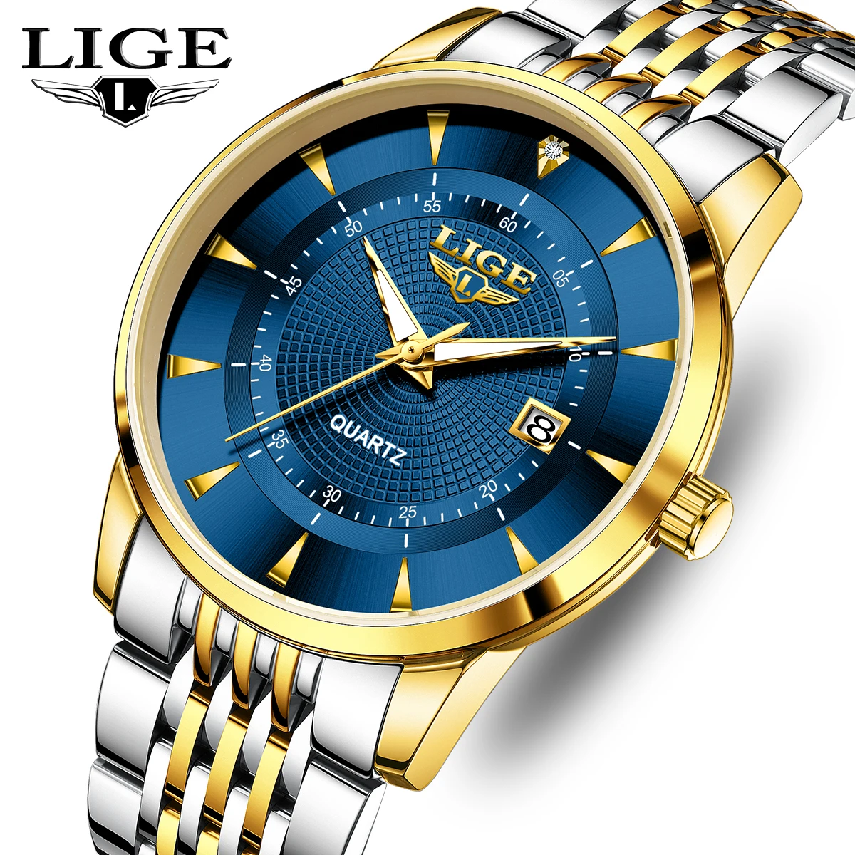 Neue LIGE Marken-Luxusuhren für Herren, Edelstahl, wasserdicht, Datumsanzeige, Sport-Quarzuhr, Herren-Armbanduhr, Relogio Masculino