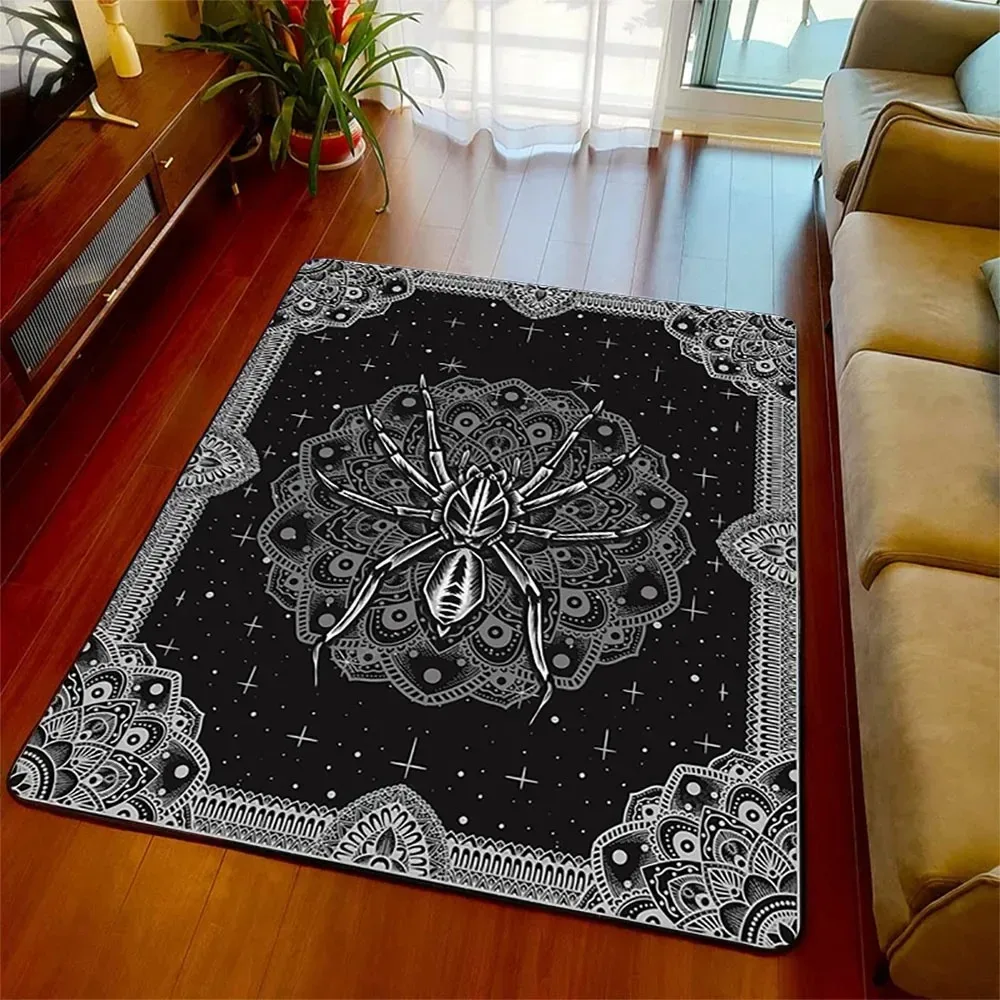 Halloween Spider Carpet 3D Printed Fear Horror Mat Trick or Treat Rug Living Room Bedroom Area Rugs Halloween Gift Home Decor
