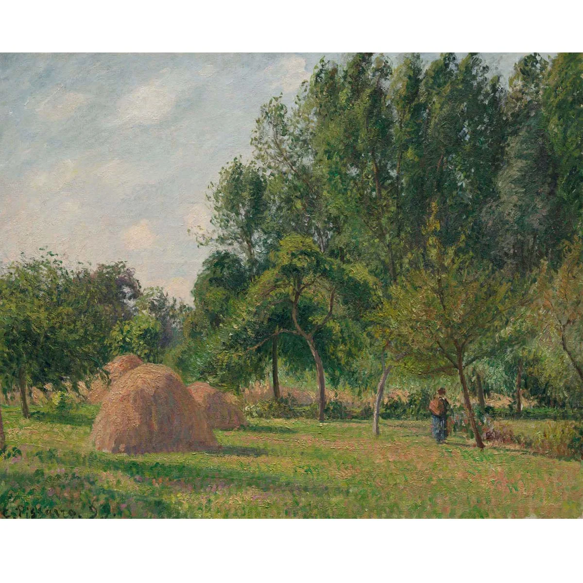 Haystacks, Morning, Eragny by Camille Pissarro Hand painted famous painting replica Landscape oil painting for living room