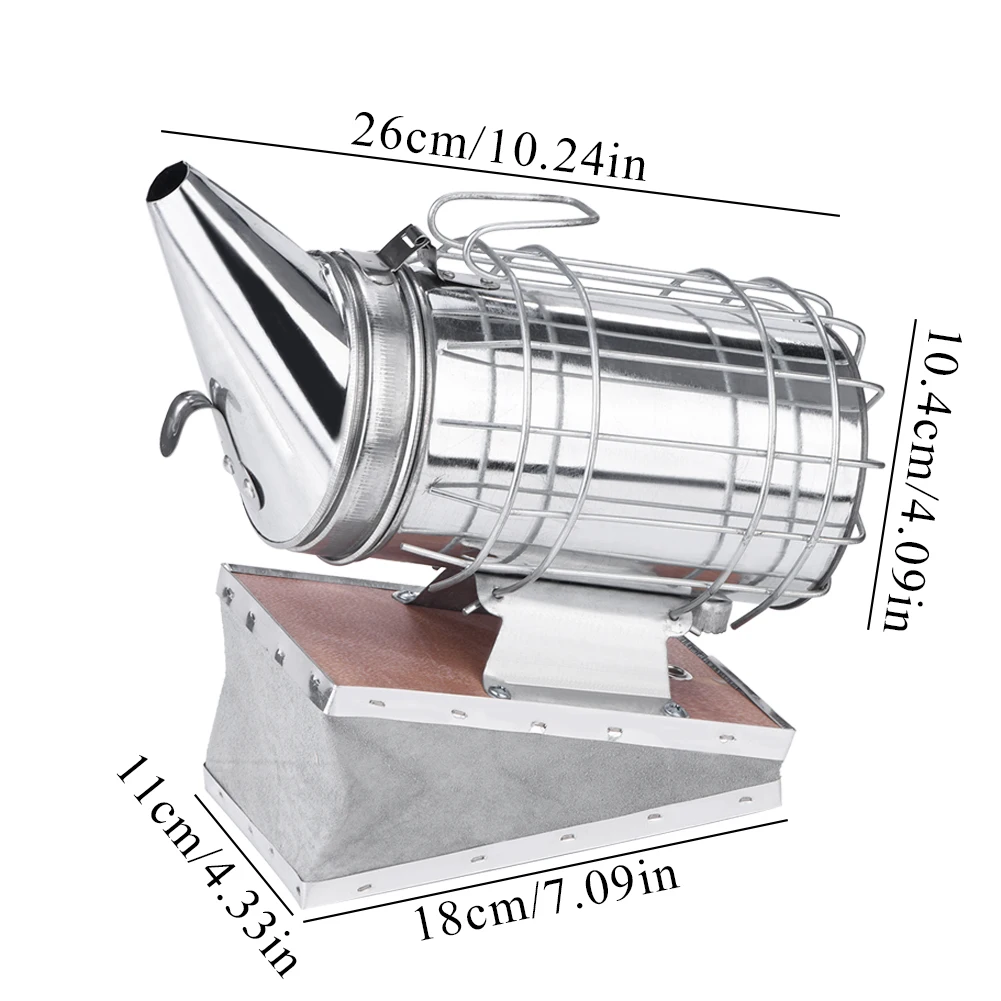 Professional iron beehive smoker, with built-in heating plate, durable and easy to operate, essential tool for beekeeping