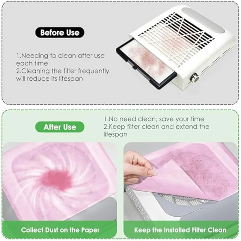 Листы бумаги для ногтей Вакуумная подушечка для ногтей Одноразовые пылесборники для ногтей Фильтры Листы бумаги-A77G