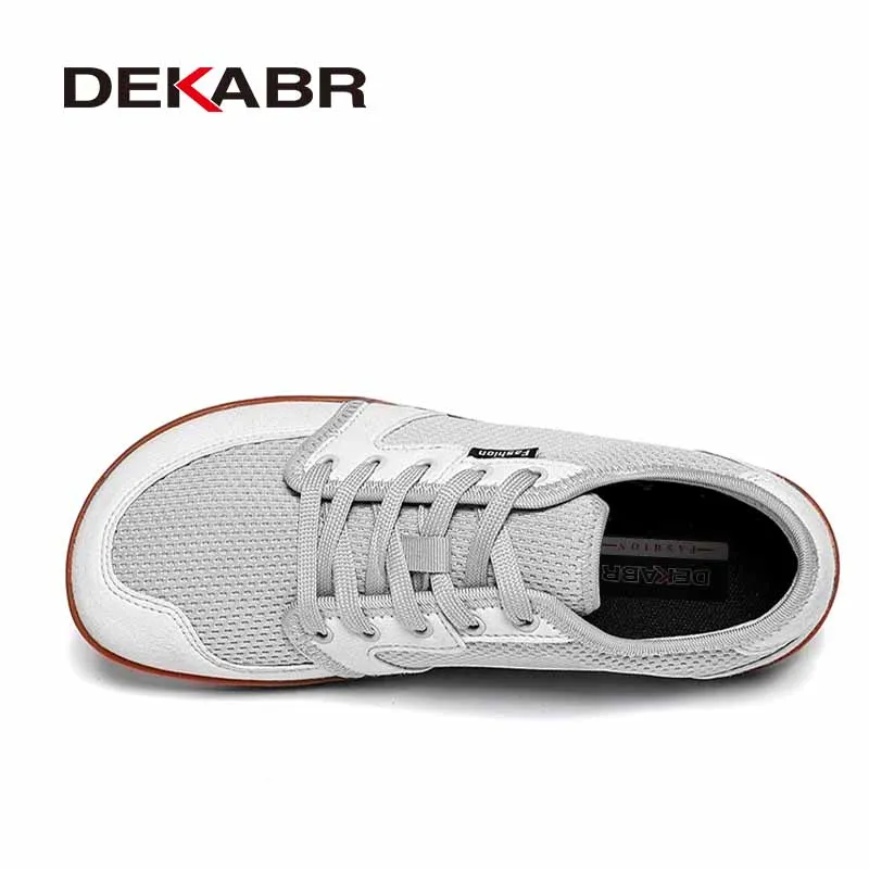 DEKABR Spring Autumn Men Wide Box Toe Mesh Shoes Breathable Light Weight Anti‑Slip Rubber Outsole Shoes