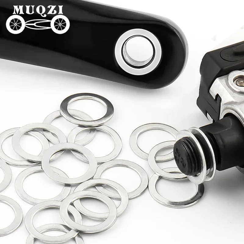 MUQZI 4PCS Pedal Washers MTB Road Bike Pedal Spacer Bicycle Accessories For 9/16 Pedal OD 21mm ID 15mm Thickness 1MM