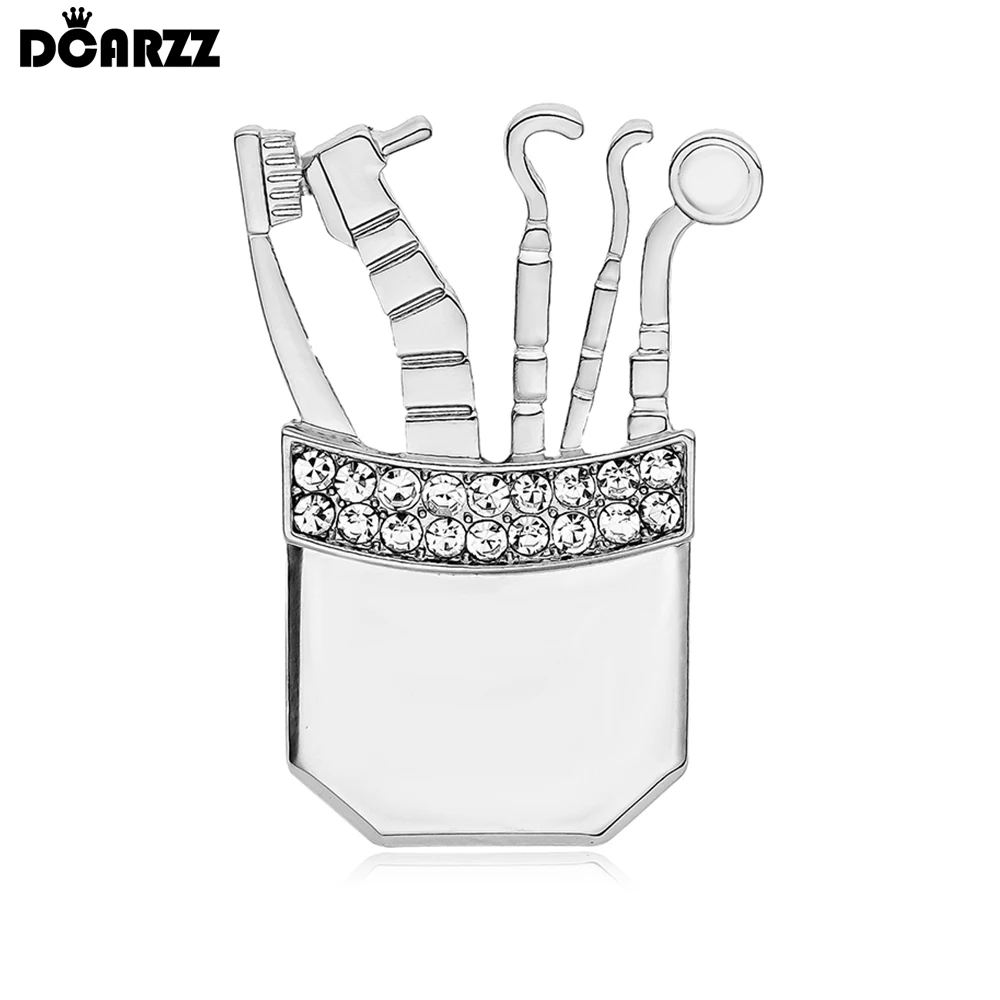 DCARZZ Creative Dentist's Tools Pin Brooch Medical Dental Lapel Backpack Hat Tooth Badge Jewelry Gifts for Doctor Nurse